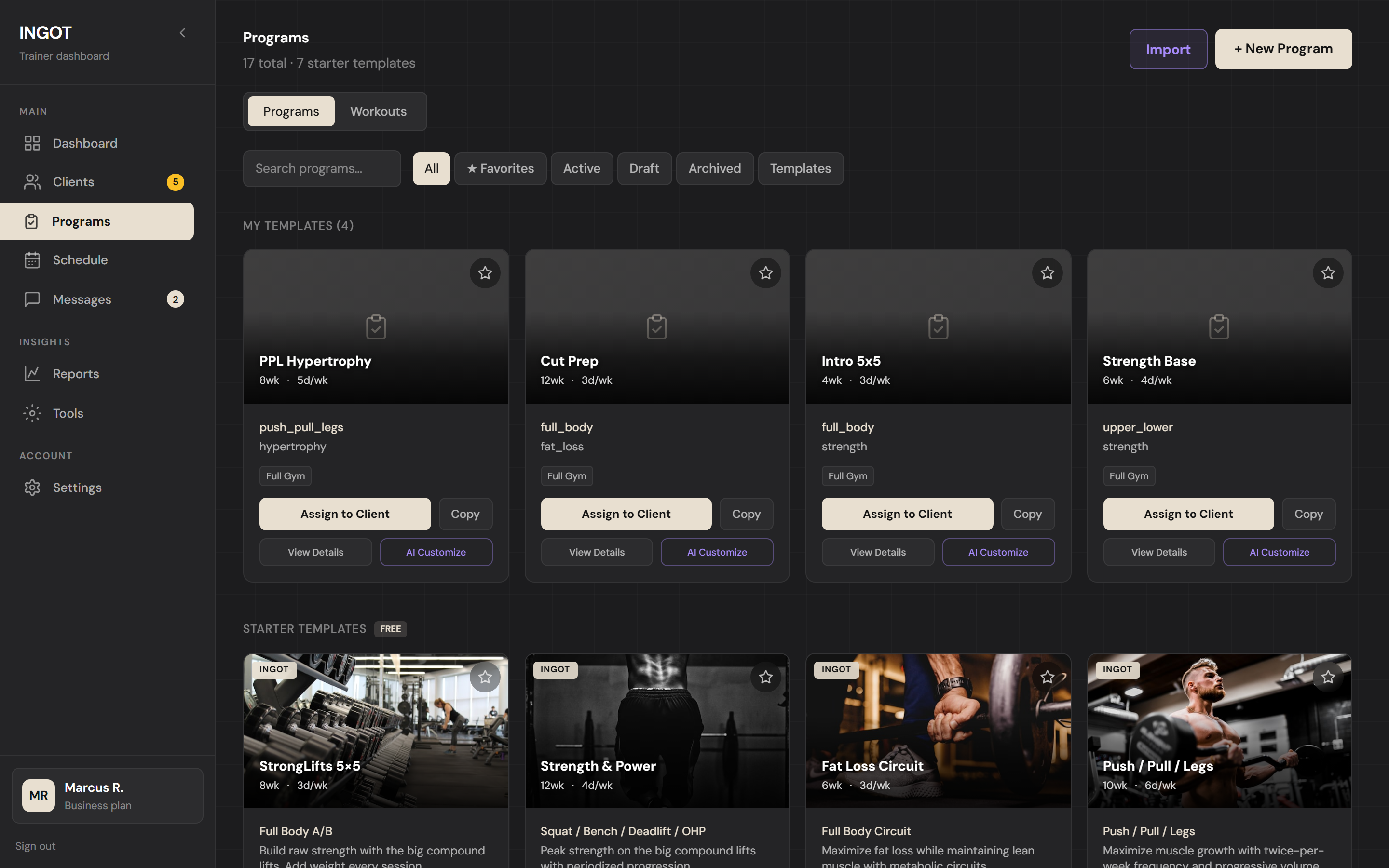 Your reusable program templates
